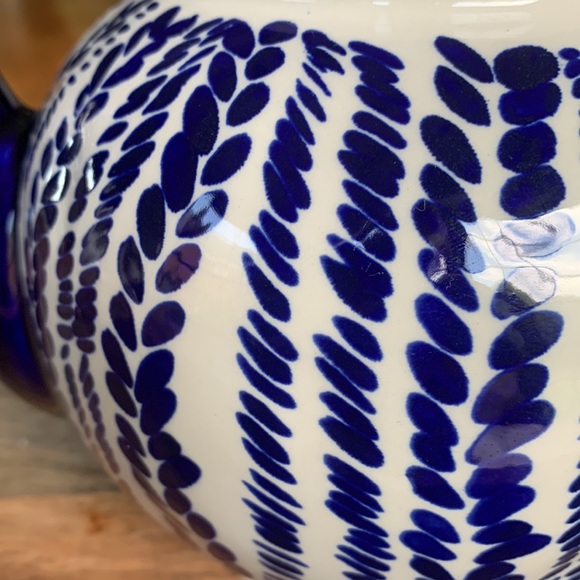Blue and White Ceramic Teapot - Picture 3 of 12